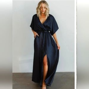 Blue Maxi Slit Dress
